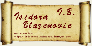 Isidora Blaženović vizit kartica